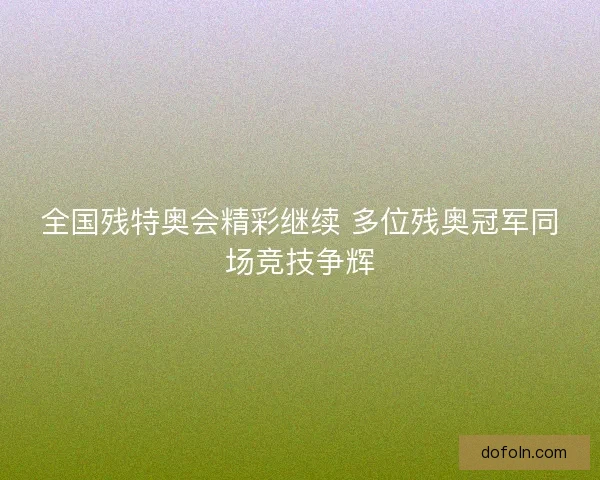 全国残特奥会精彩继续 多位残奥冠军同场竞技争辉 全国残特奥会精彩继续 多位残奥冠军同场竞技争辉