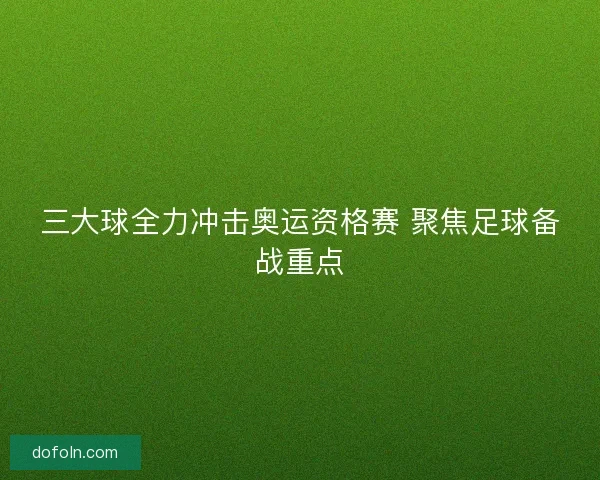 三大球全力冲击奥运资格赛 聚焦足球备战重点 三大球全力冲击奥运资格赛 聚焦足球备战重点